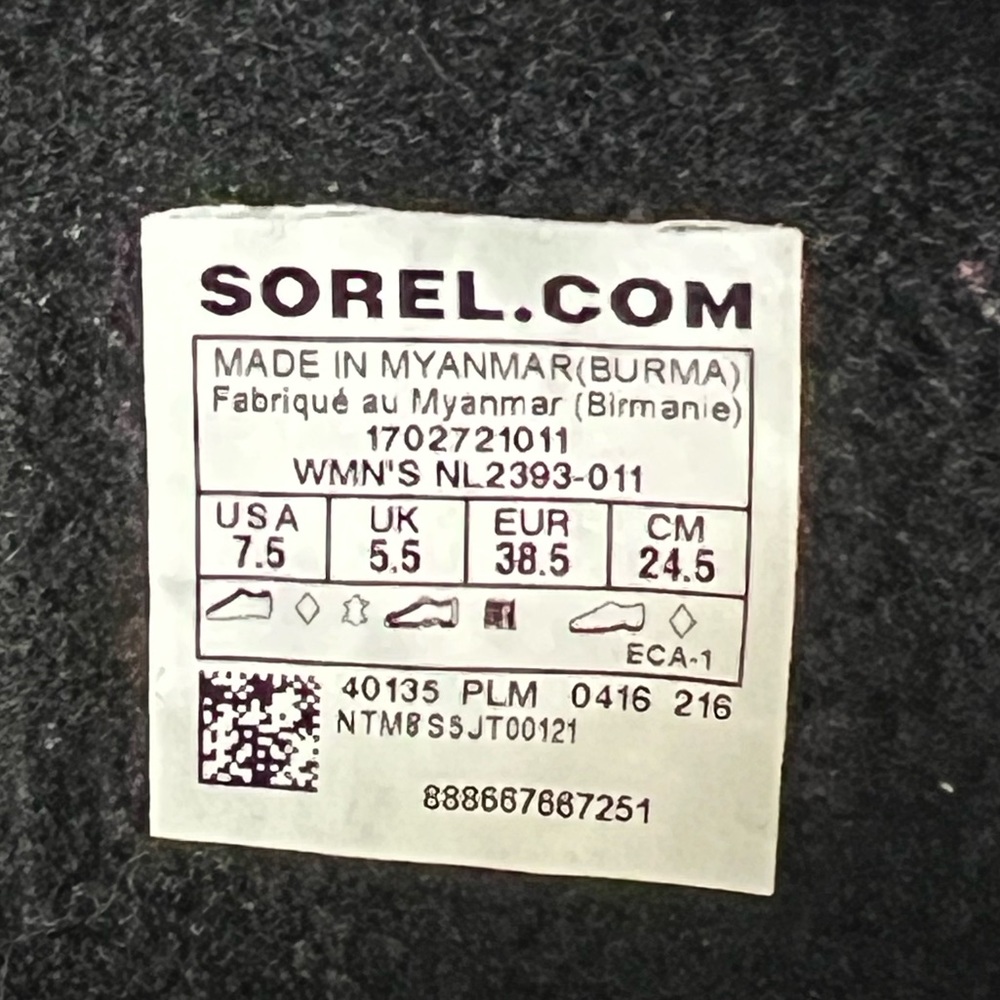 Sorel | Joan of Arctic Boot Women Black Suede Shearling Waterproof Snow Sz 7.5 - Picture 5 of 6